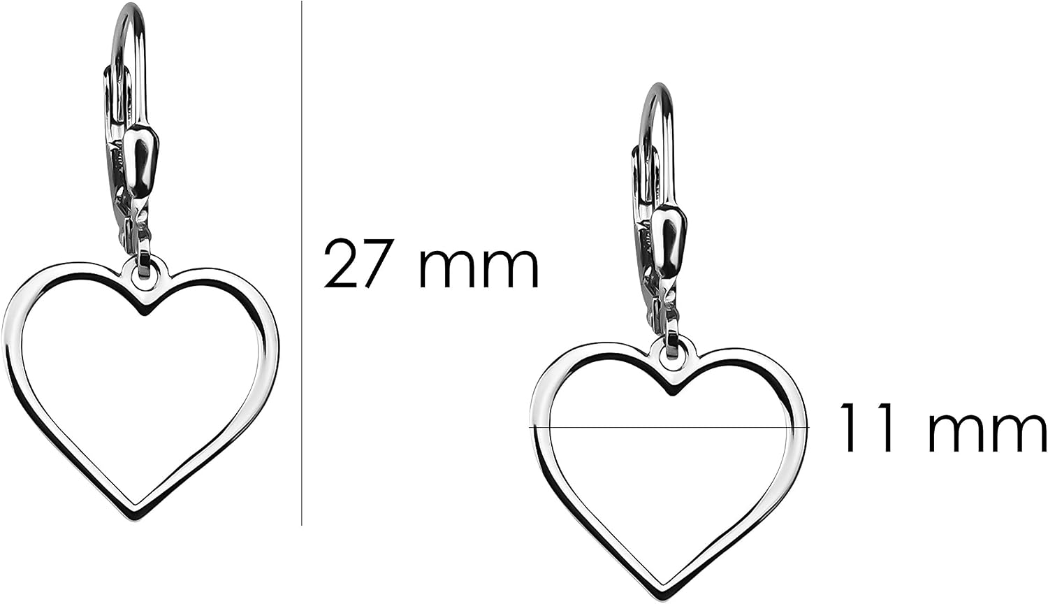 SOFIA MILANI - Women's Earrings 925 Silver - Heart Dangle Earring - E0504 - Image 5