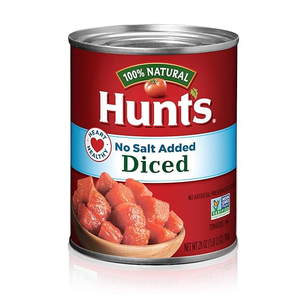 HUNT’S DICED TOMATOES NO SALT ADDED, 28 OZ