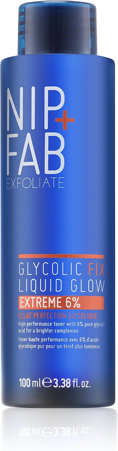 Nip+Fab Glycolic Acid Fix Liquid Glow Extreme 6 percent Exfoliator for Face with Hyaluronic Salicylic Acid and Vitamin B5