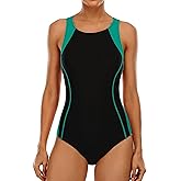 CharmLeaks Women Athletic One Piece Swimsuit Racerback Sport Lap Swimming Suits Swimwear Training Slimming Bathing Suit