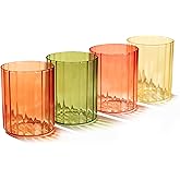 ELEMENT LABS Aesthetic Drinking Glasses Set of 4-14oz Borosilicate Glass Cups for Iced Coffee, Iced Tea, Matcha Drinks, Cute Water Glasses Set for House Warming, Cafe Moments, Heat-resistant
