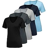 CE' CERDR 5/7 Pack Workout Shirts for Women, Moisture Wicking Quick Dry Active Athletic Women's Gym Performance T Shirts