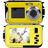 KINGEAR KG0008 Double Screens Waterproof Digital Camera 2.7-Inch Front LCD with 2.7inch Camera--Yellow