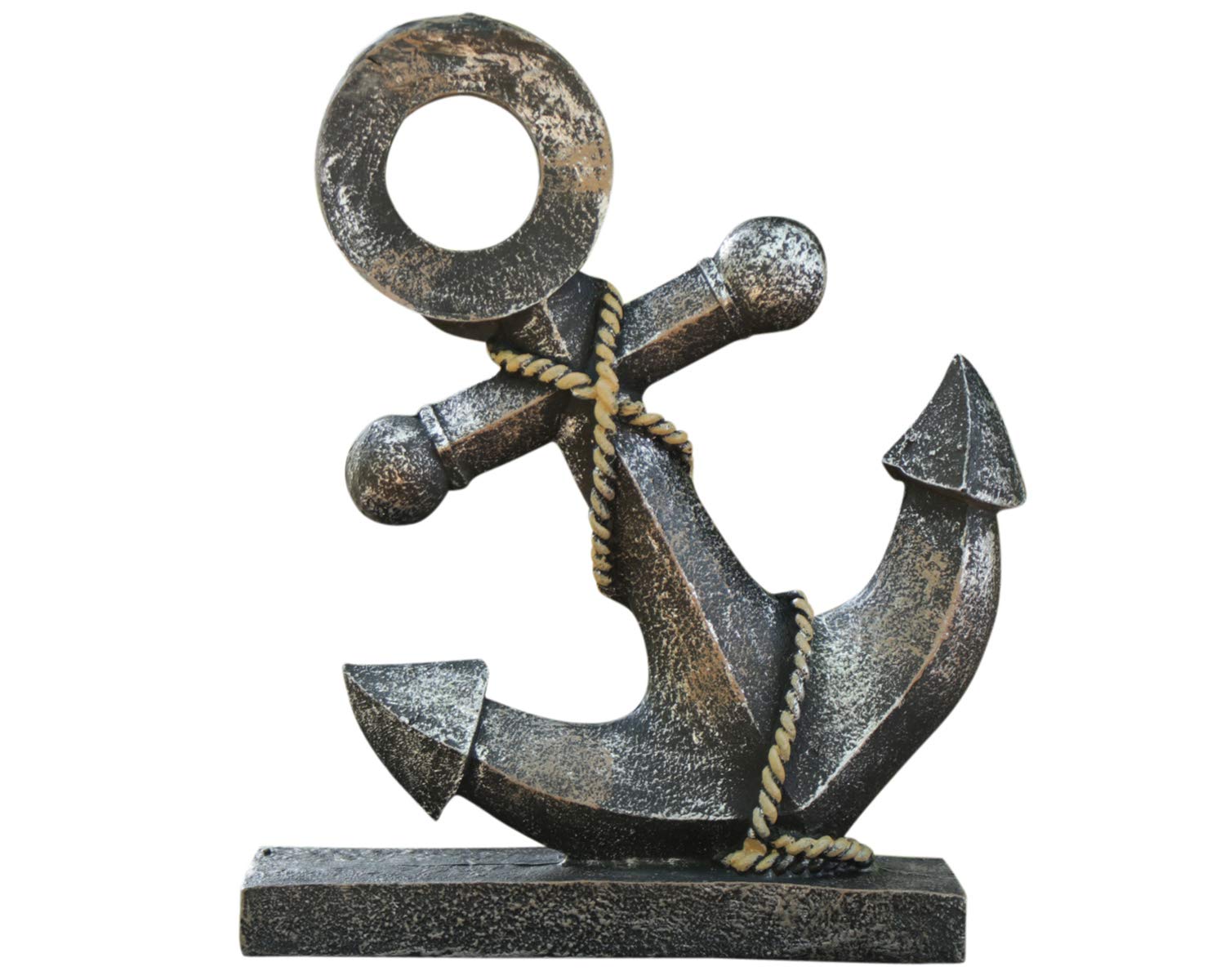 Resin Nautical Anchor Figure, 21.5 cm High, Black Yellow, Maritime Decoration, Anchor Model Ornament, Statue Gift for Home, Bar
