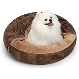 Cozy Soft Dog Bed with Hooded Blanket Warm Calming Cat Cave for Small Medium Dogs and Cats, Non-Slip Bottom & Machine Washabl