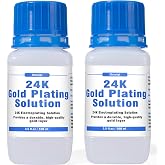 24K Gold Plating Solution - Intended for Bath Electroplating Equipment | High-Purity 24K Electroplating Solution, Immersion Plating, 7 oz