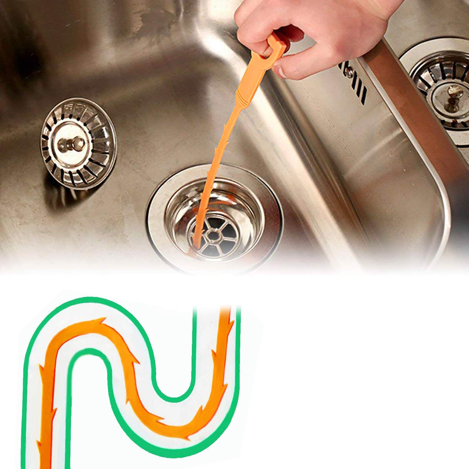 Drain Clog Remover, Hair Cleaning Tool for Shower, Sink & Bath by Drain Hari