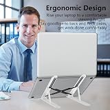 Tonmom Laptop Stand Adjustable Ventilated Riser ABS Silicone White 10-15.6 inch view 2
