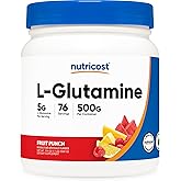 Nutricost L-Glutamine Powder 500 Grams (Fruit Punch) - (76 Servings per Bottle)