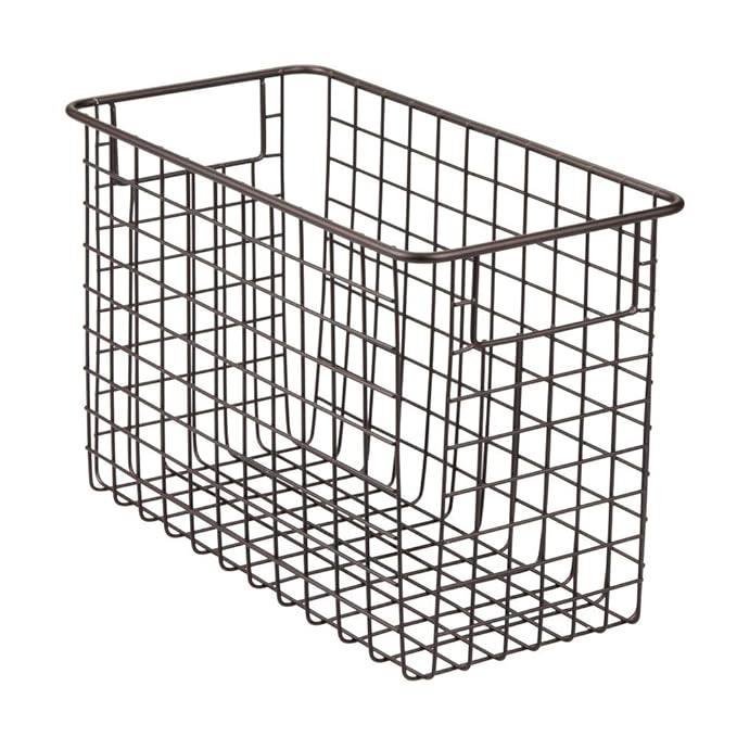 InterDesign Storage Handles Classico Wire Basket 12" x 6" x 8"Bronze