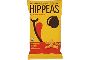 Hippeas Chickpea Puffs, Sriracha Sunshine, 4 Ounce (Pack of 1), 4g Protein, 3g Fiber, Vegan, Gluten-Free, Crunchy, Plant Protein Snacks