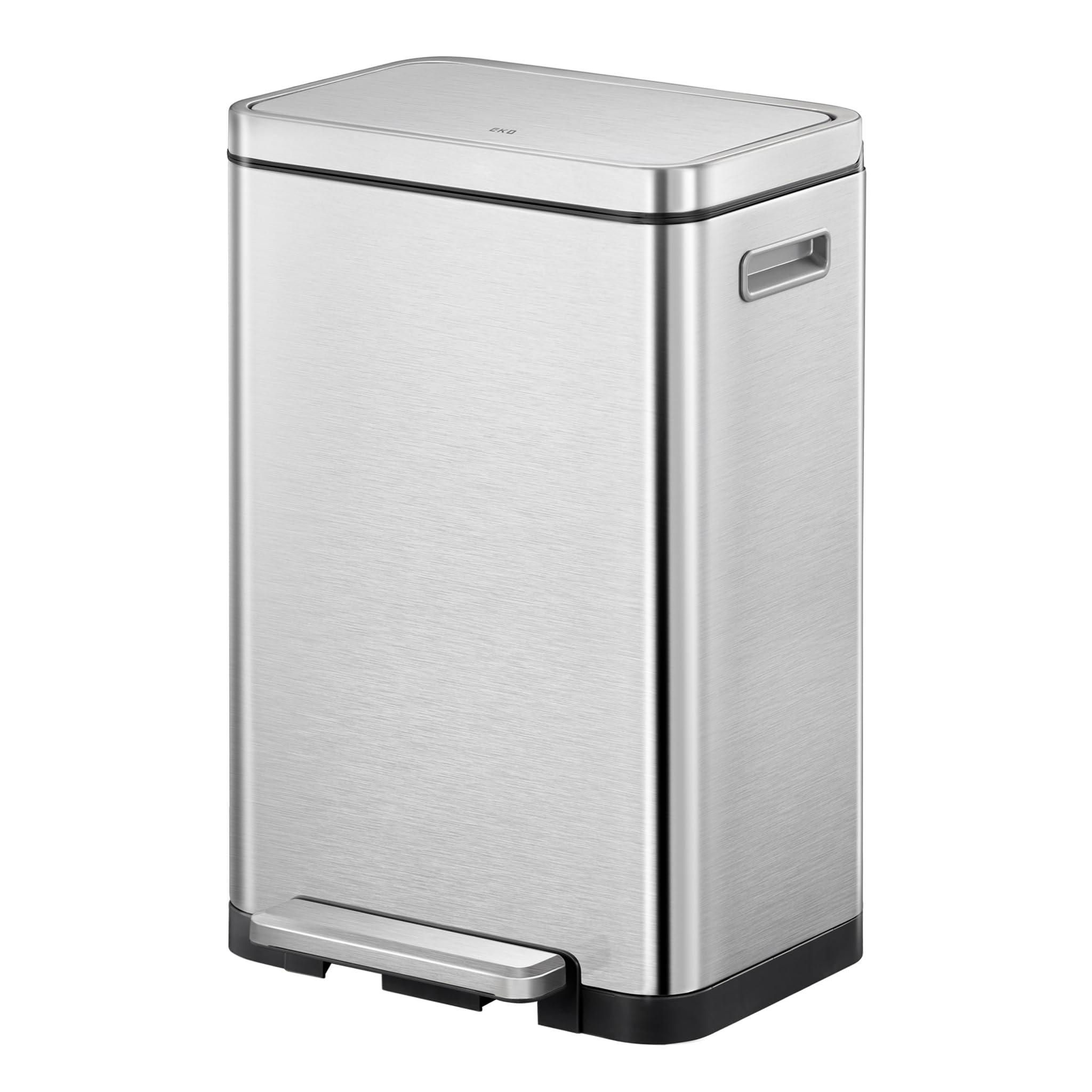 EKO X Cube Pedal Bin 20+20 Litre, Large Rubbish & Recycling Bin, Perfect for Home & Workplaces, Stainless Steel