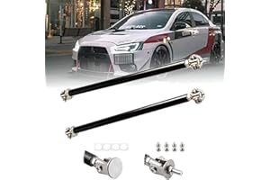 EOHMAK 2PCS Front Bumper Lip Splitter Strut Rod Tie Bars Support Rod Adjustable Compatible with Most Vehicles 3''-8'' (Black, 20CM/7.87 inch)