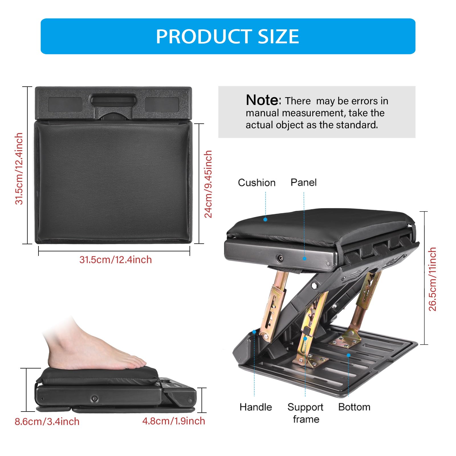 Mua Foot Rest for Under Desk at Work 4-Level Height Adjustable ...