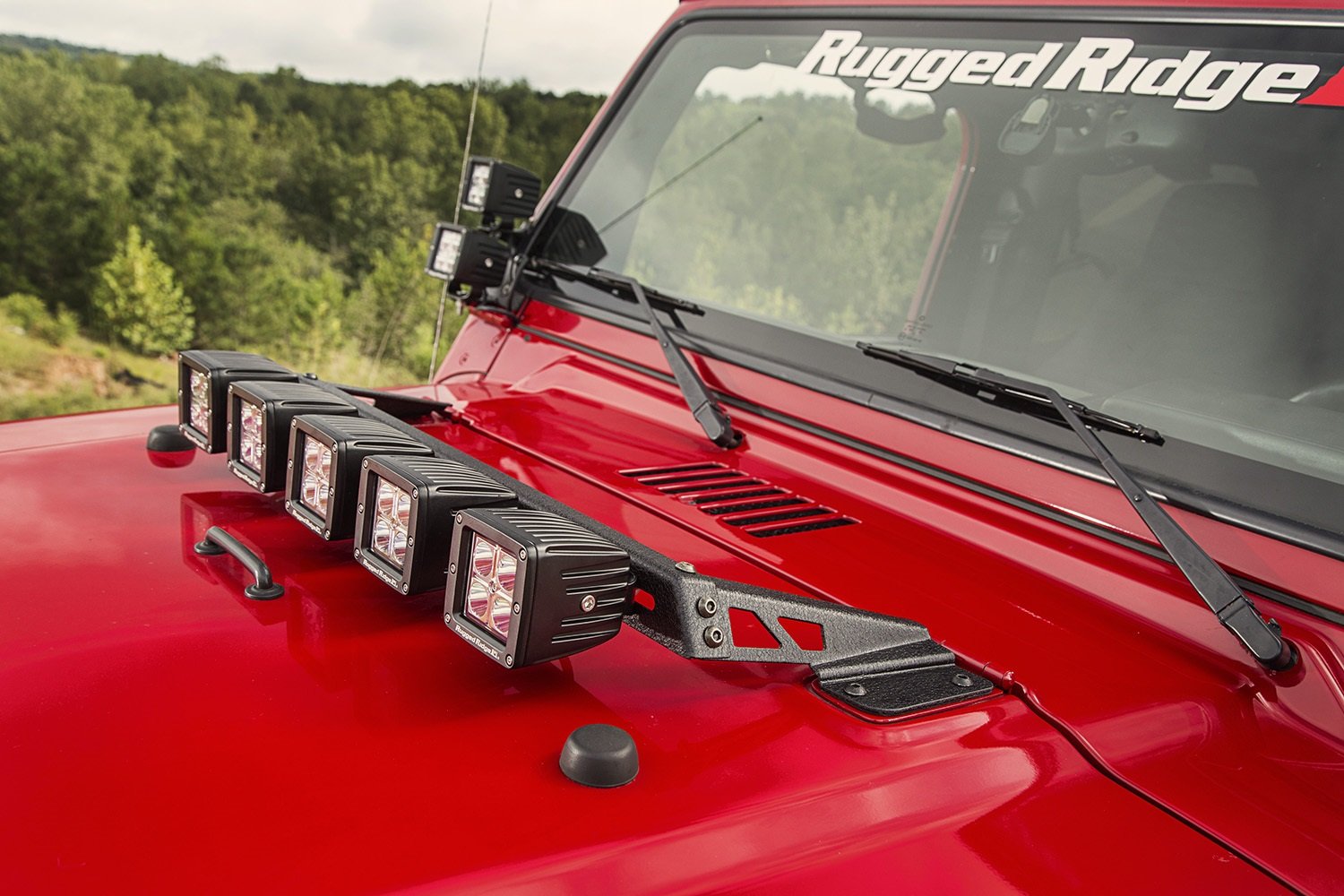 Rugged Ridge 09 Hood Mounted Light Bar For Jeep Wrangler Tj Motors Automotive Montibello Com