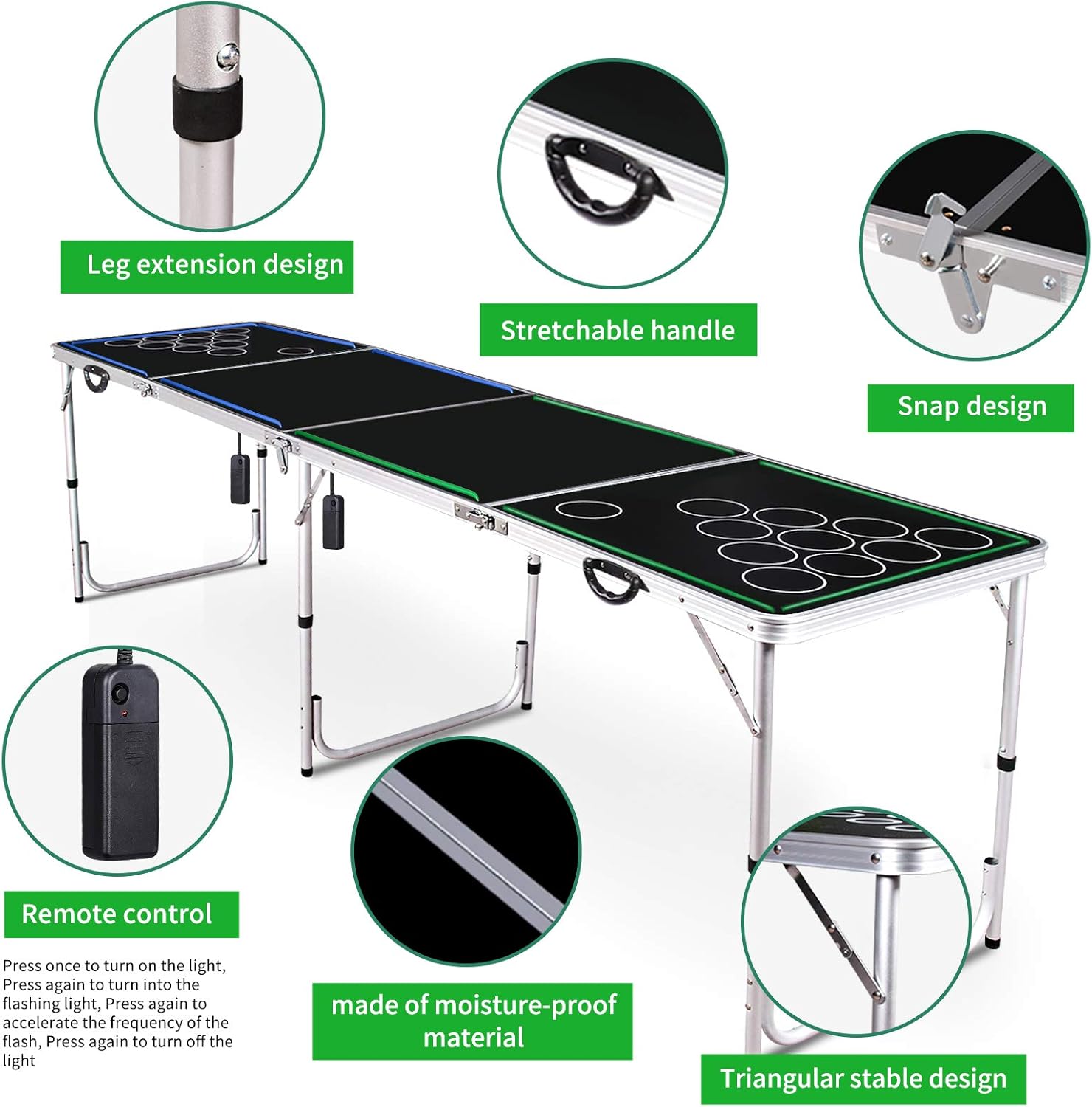 Table Games Folding Table Cup Flip Portable Table Pong
