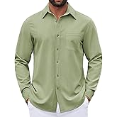 COOFANDY Men's Long Sleeve Button Down Denim Dress Shirt