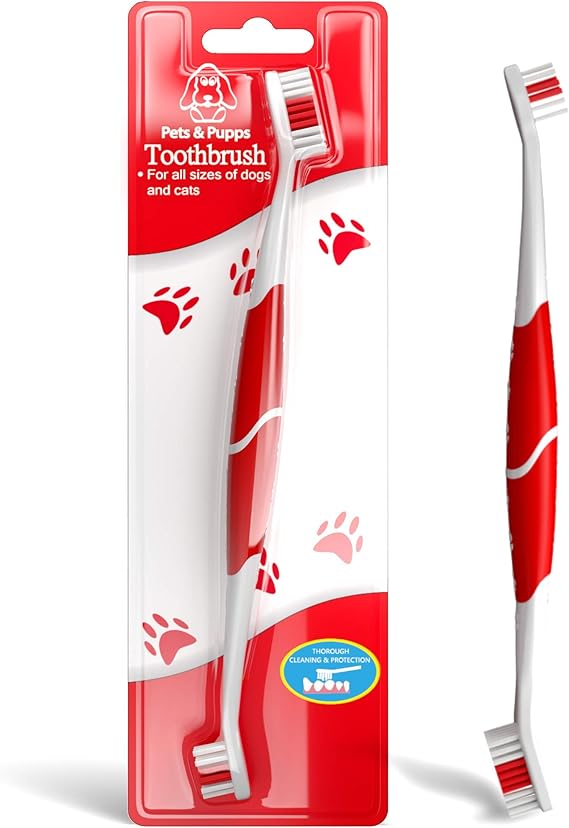 Pets & Pupps Pet Toothbrush for Dogs Oral Hygiene, Dual