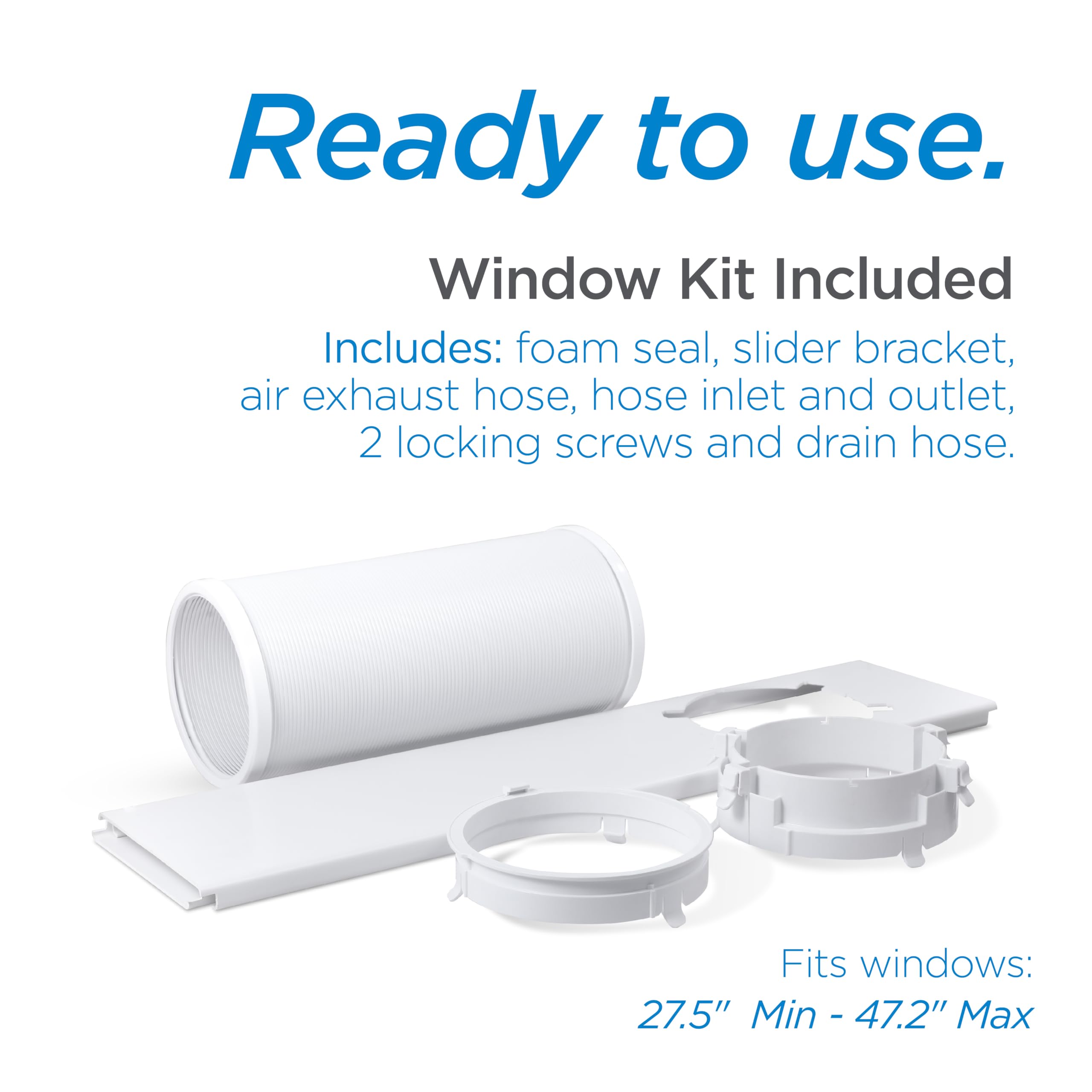 BLACK+DECKER Smart Portable Air Conditioner,12,000 BTU, for Rooms Up To 550 Sq. Ft., Portable AC with Inverter Compressor & Window Kit, BPACT08NM, White