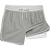 maamgic Workout Running Shorts for Men Retro 5 Inch Gym Shorts with Liner Quick Dry 2 in 1 Athletic Shorts