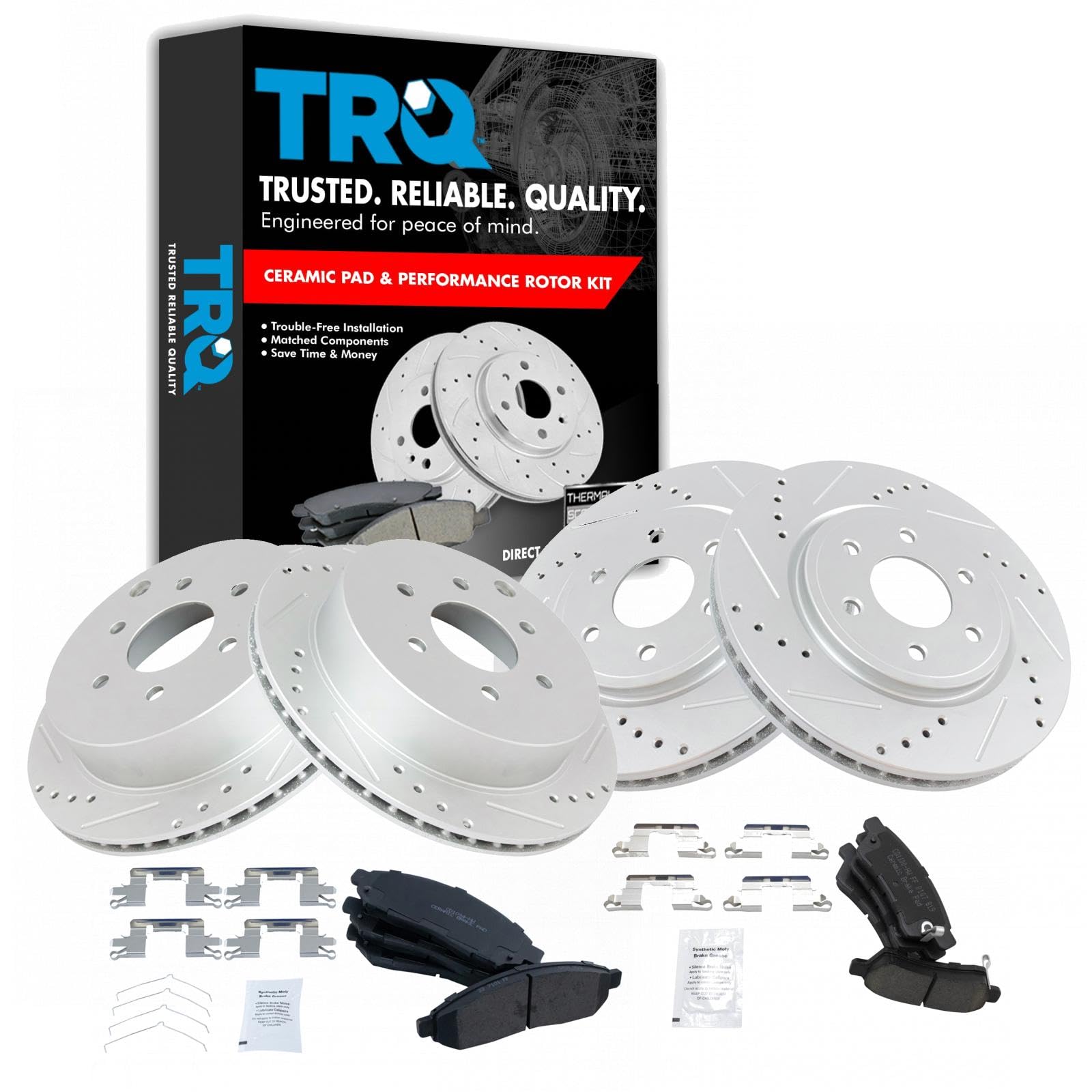 TRQ Front and Rear Performance Brake Pad & Rotor