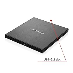 Verbatim External Slimline CD DVD Blu-Ray Writer