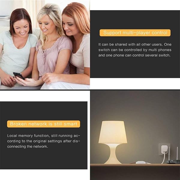 Ashley GAO Interruptor de luz inteligente WiFi temporizador universal aplicacin de control remoto inalmbrico funciona con Alexa Google Home Smart Home