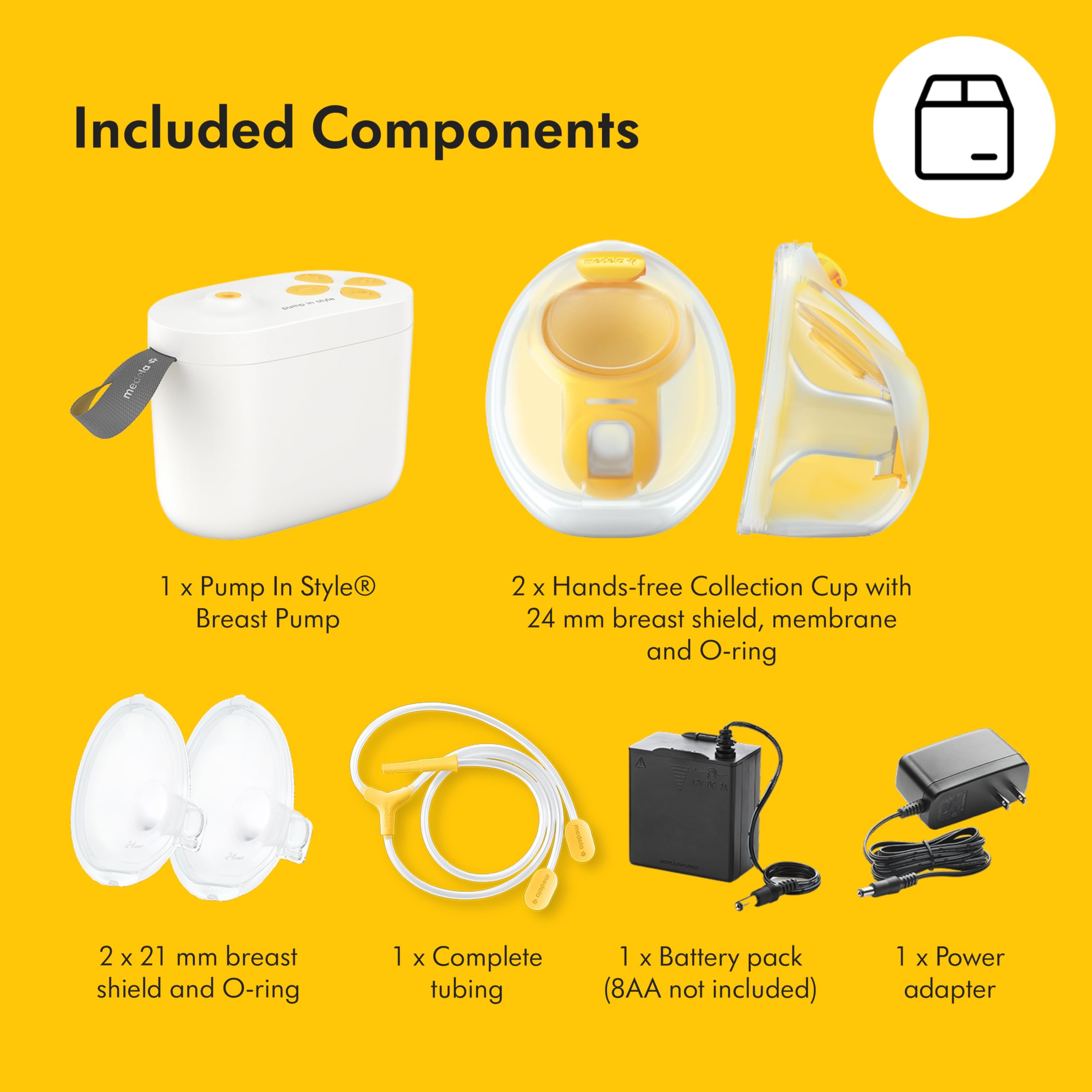 Medela Pump in Style Double Electric Breast Pump with Wearable in-Bra Collection Cups (1st Gen), Hospital-Grade Performance, Dishwasher-Safe, Includes Power Adapter & Battery Pack