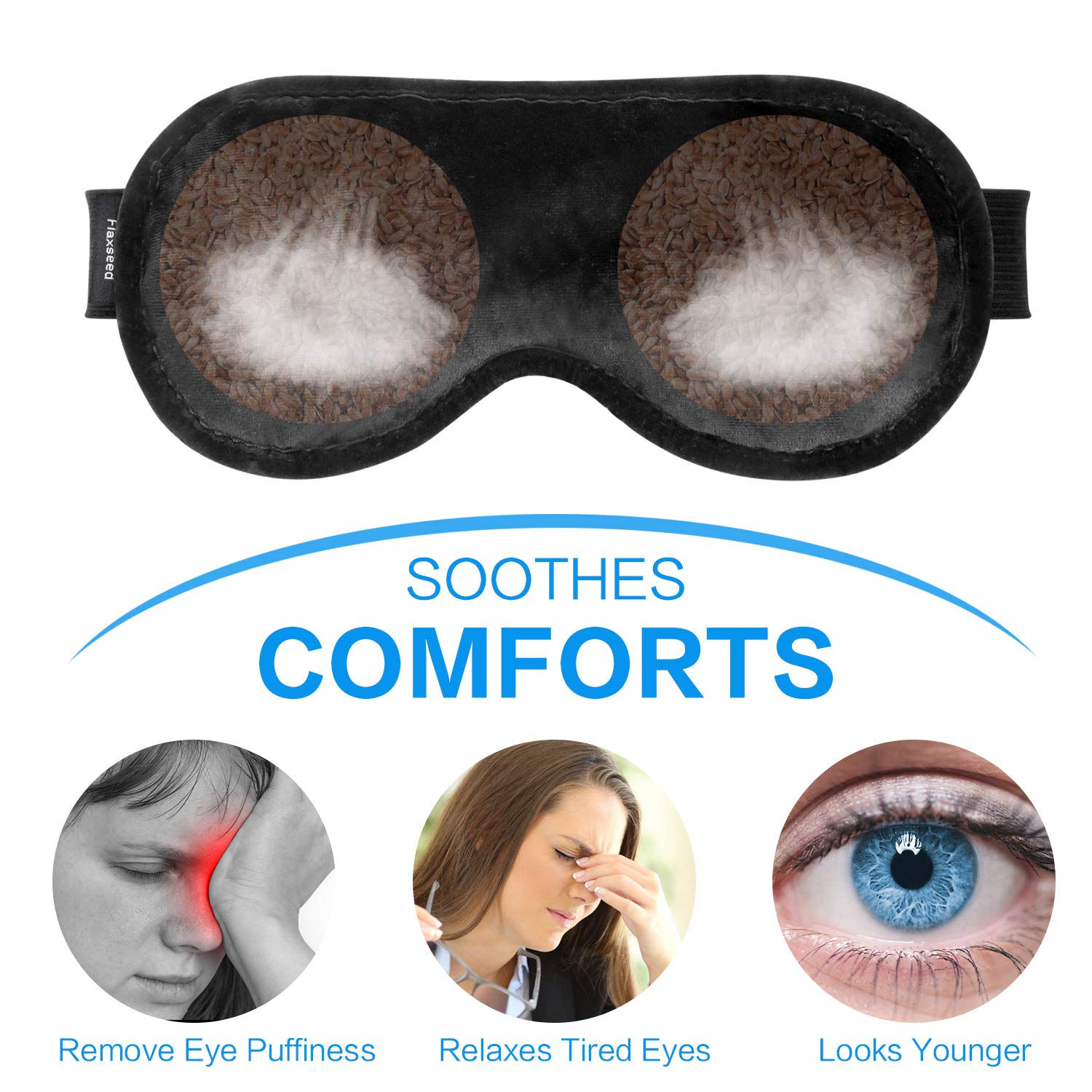 Heated Eye Mask for Dry Eyes, Natural Material Hot Eye Compress Heat Eye Mask for Blepharitis, Dry Eye, Eye Fatigue