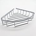 BACOMOLOR Classic Shower Corner Basket For Bathroom Shampoo Soap Holder Brass Material Polished Chrome