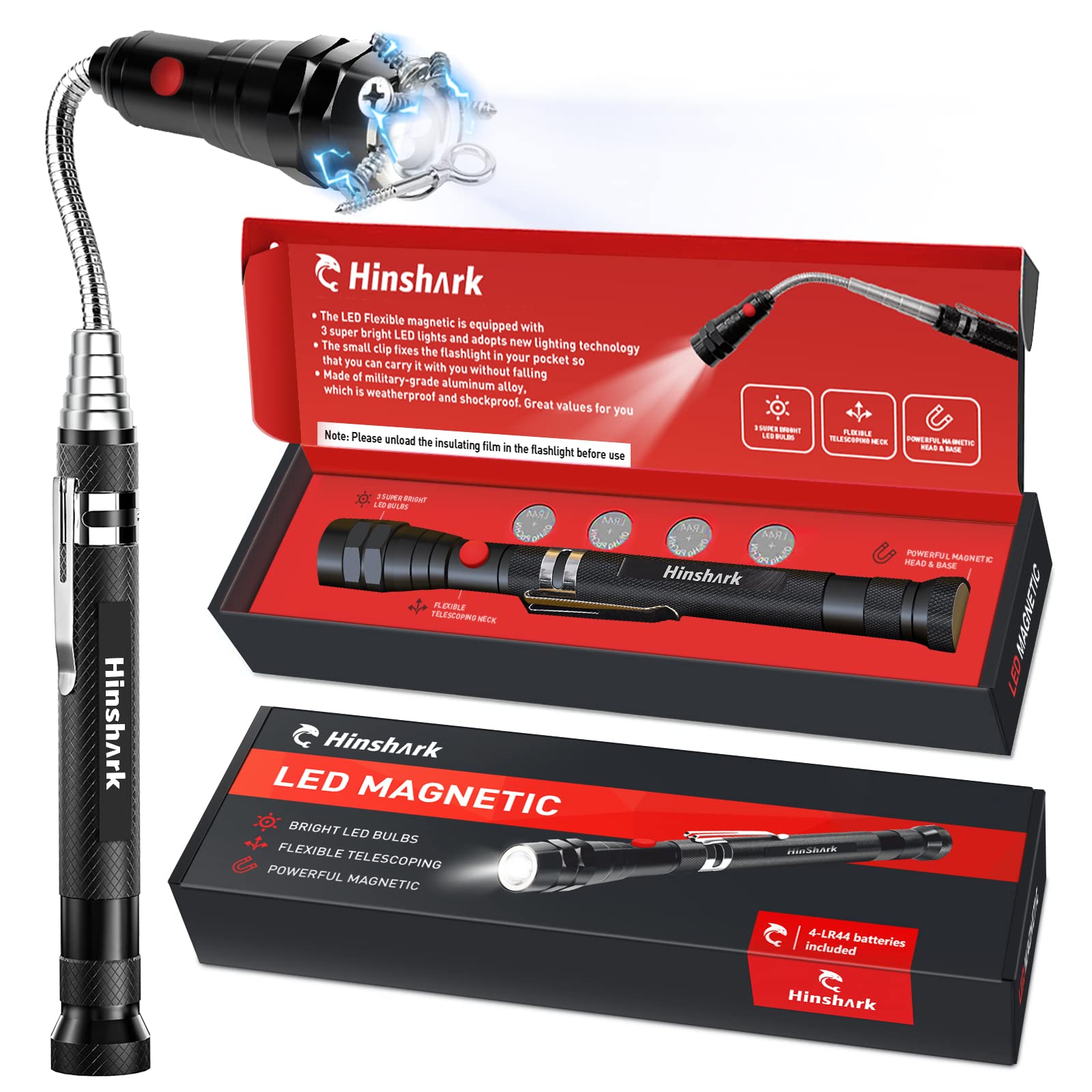 Hinshark Gifts for Men Him Dad, LED Magnetic Tool, Fathers Day Gifts from Daughter Son, Dad Birthday Gadgets Mens Gifts for Men, Funny Grandad Fathers Day Gifts Presents