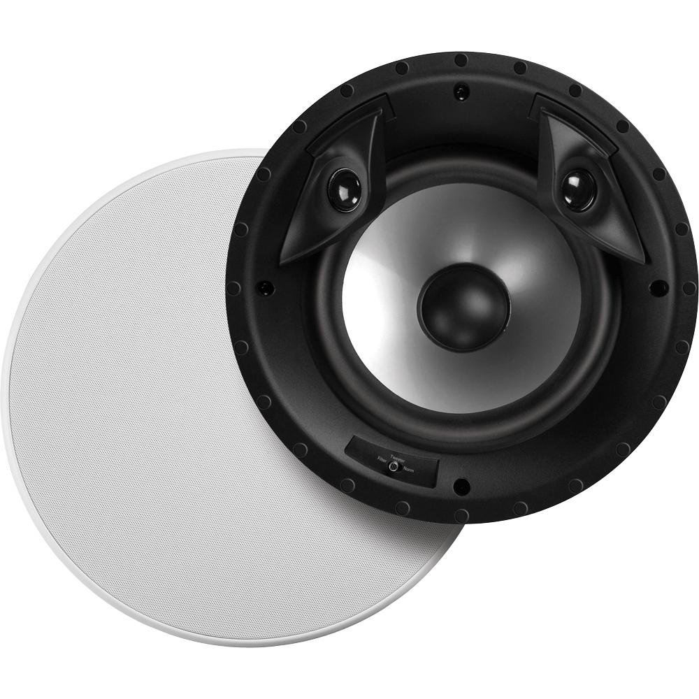 Polk Audio 80F/X-RT in-Ceiling 2-Way Round Surround Speakers - 8" Woofer, Dual 3/4" Tweeters | 100 Watts | The Vanishing Series Recesses into The Ceiling | Paintable Sheer Grille | White, Pair