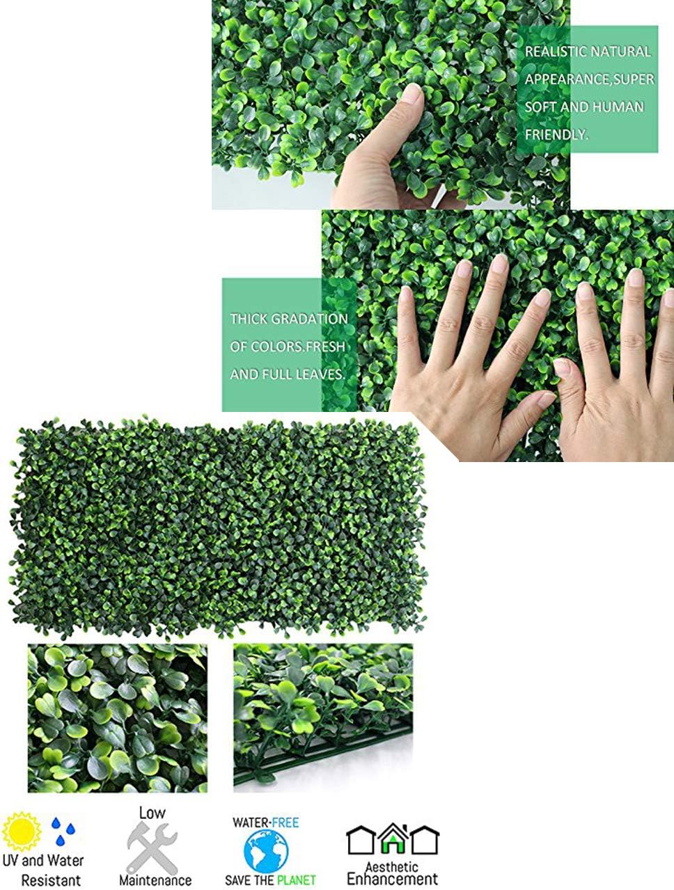 artificial foliage wall panels on Amazon Com Ranka Lasting Greenery Artificial Boxwood Panels 40 L X 40 W Dark Green Yard Signs Garden Outdoor