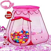 Pink Princess Tent Toys for 1 2 3 Year Old Girl Gifts Ball Pit for 1st Birthday Girl Gift for Toddlers Easy Pop Up&Fold Up Indoor & Outdoor Use(Balls Not Included)