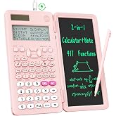 991ES MAX 417 Functions Scientific Calculators 4-Line Display with Notepad | ROATEE Rechargeable CalcNote, Foldable Portable for High School College Students and Teacher Back to School Supplies(Pink)