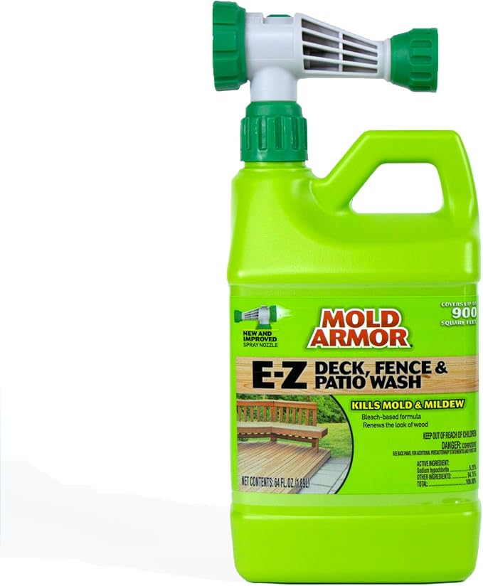 Amazon Com Mold Armor E Z Deck Fence And Patio Wash With Hose End Adaptor Wood And Composite Deck Cleaner 64 Oz Home Improvement