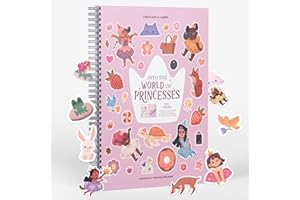 World of Princesses Sticker Activity Book by Cupkin: Side by Side Sticker + Princess Coloring Books for Girls 4-8 - Spiral Binding Keeps The Girly Sticker Book Flat - 500+ Kids Stickers and 12 Scenes