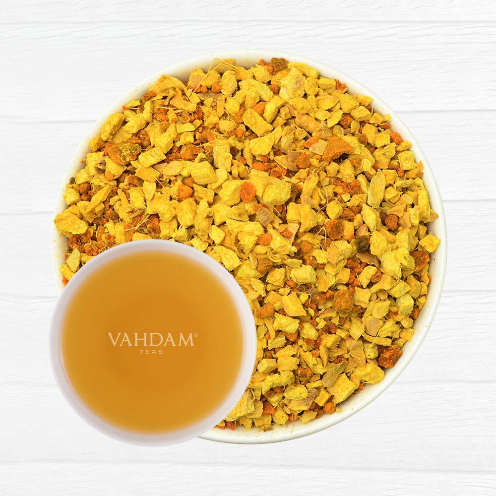 VAHDAM, Turmeric + Ginger POWERFUL SUPERFOOD Blend (100+ Cups) I CAFFEINE FREE Herbal Tea | POWERFUL Wellness & Healing TURMERIC for IMMUNITY | 100% NATURAL | Try COLD BREW or Hot Tea with Milk | 7 oz : Grocery & Gourmet Food