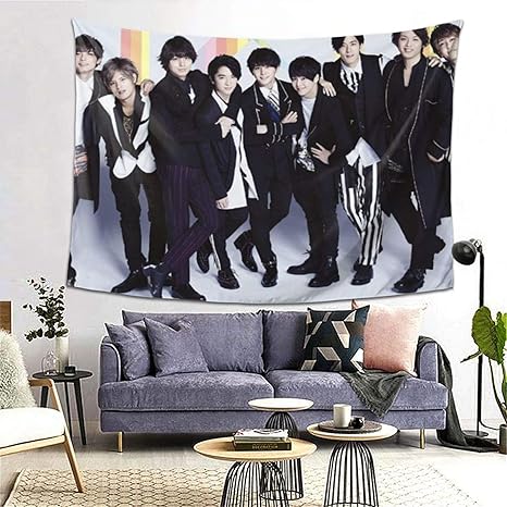 Amazon Co Jp Hey Say Jump タペストリー インテリアおしゃれ壁掛け 壁飾り多機能 装飾布 ファブリック装飾用品 80 60inch 横型 ホーム キッチン