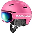 Odoland Ski Helmet and Goggles Set, Snowboard Helmet Glasses for Men, Women & Youth - Shockproof/Windproof Gear for Skiing, Snowboarding