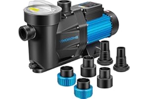 VIVOHOME 2.0 HP Powerful Self Primming 7140 GPH Swimming Pool Pump w/Timer for Inground Pool 1.5" & 2.0'' PVC Pipe Fittings 115V Energy Saving w/Strainer Basket