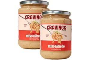 Cravings by Chrissy Teigen 2 Pack Spicy Miso Alfredo Pasta Sauce | Creamy Italian Alfredo Sauce Jar with Cheese & Chili | Imported Spaghetti Sauce Jar, 14.5oz each