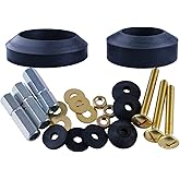 Hibbent Universal Toilet Tank To Bowl Gaskets with 3 Sets Brass Hardware Kits Fits Most 2-Inch 2.5-Inch flush valve opening 2