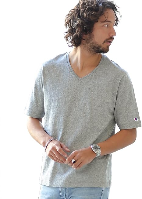 Amazon Co Jp ナノ ユニバース Nano Universe チャンピオン別注ナローvネックtシャツ Xl トップグレー Champion 服 ファッション小物