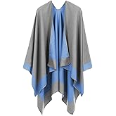 OWIF Women's Shawl Wraps Open Front Poncho Cape Oversized Sweaters Casual Cardigan Shawls for Fall Winter