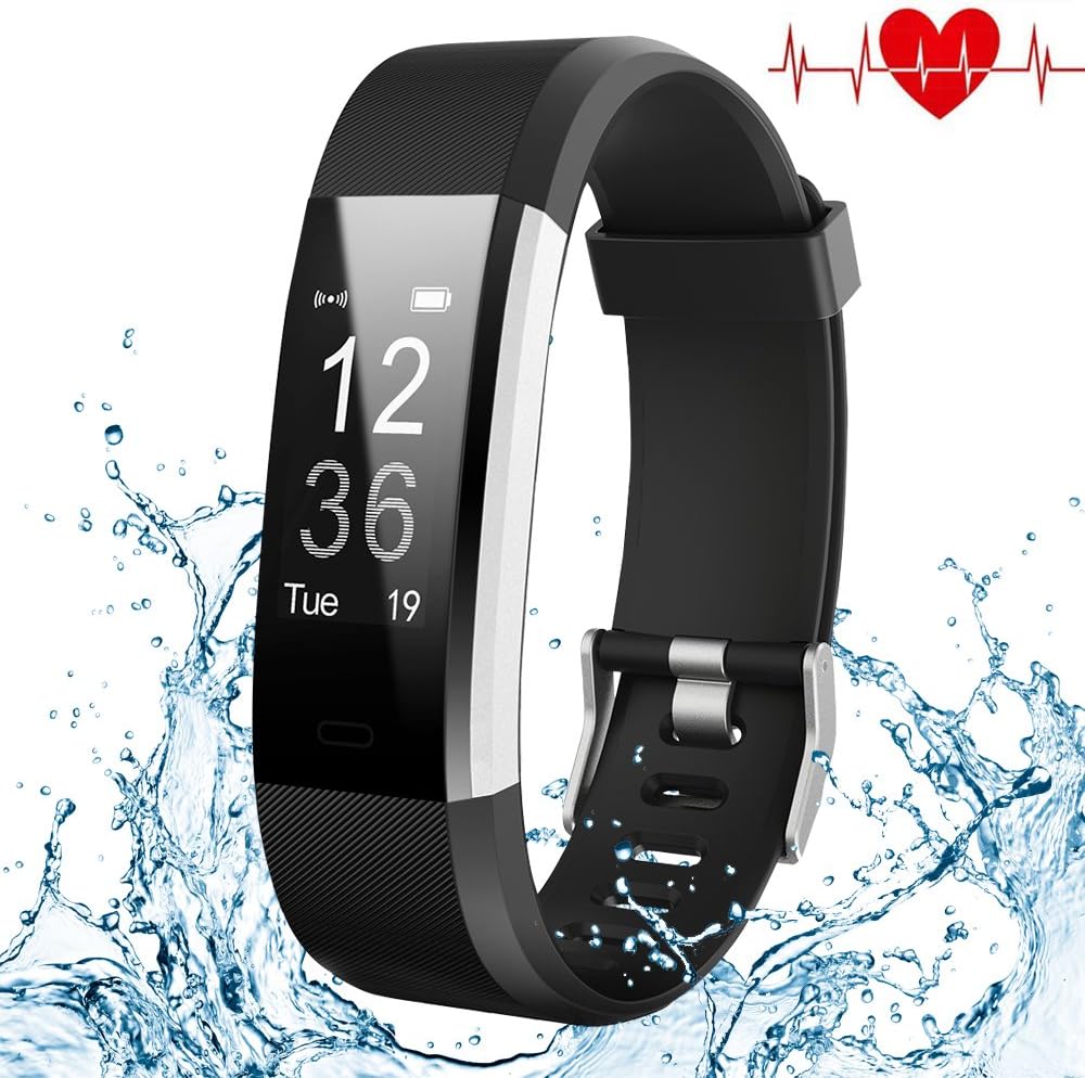 Kybeco Fitness Tracker, Elegant Waterproof Heart Rate Monitor Activity Tracker Wearable Wristband Wireless Step Counter Smart Bracelet Watch for Android and iOS Smartphones