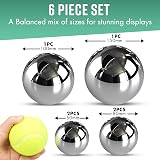 GloBrite 6 Pcs Stainless Steel Mirror Balls Garden Ornaments 50-150mm view 4
