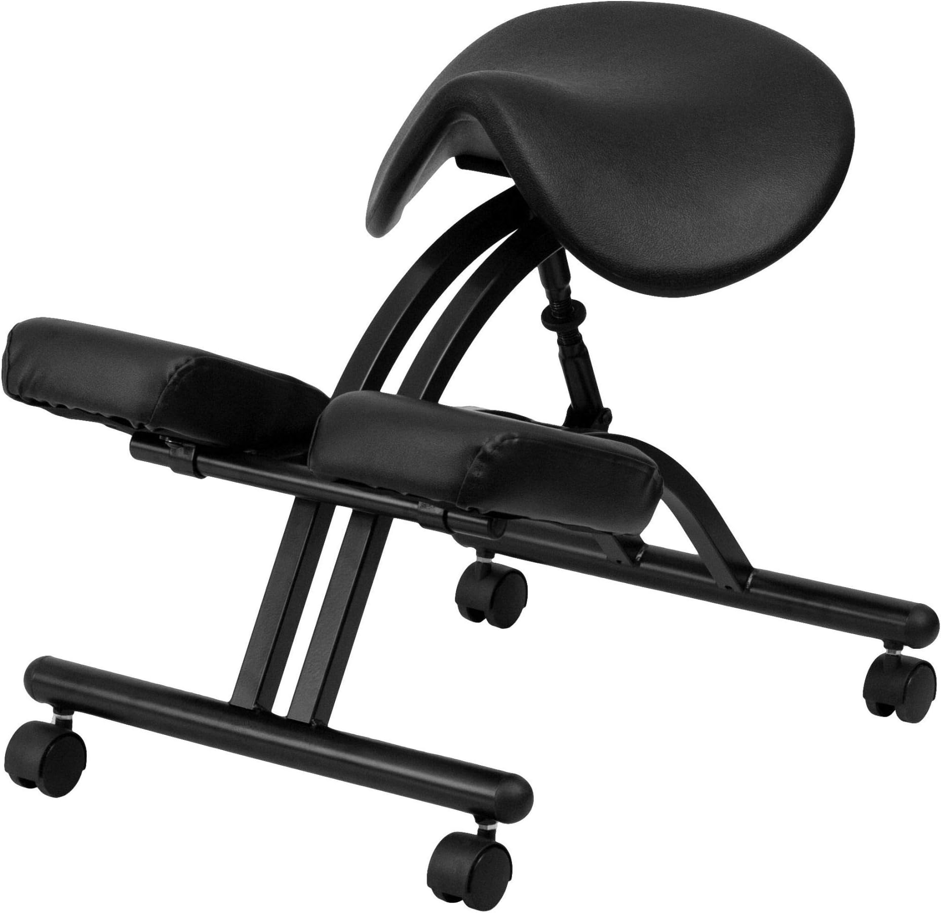 Delacora WL-1421-GG 19.25 Inch Wide Vinyl Kneeling Chair with Saddle Seat