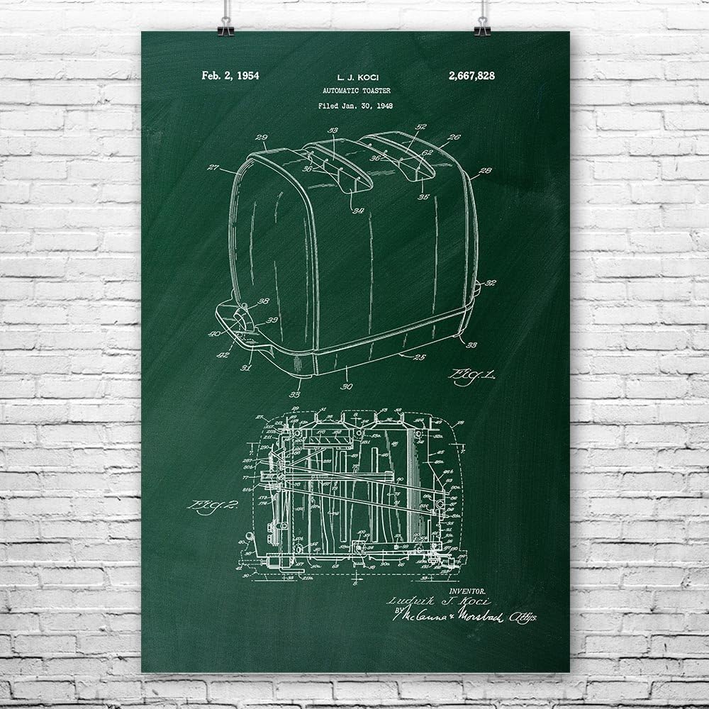Patent Earth Sunbeam Radiant Control Toaster Poster Print, Kitchen Art, Cooking Gift, Toaster Blueprint, Restaurant Decor, Chef Gift