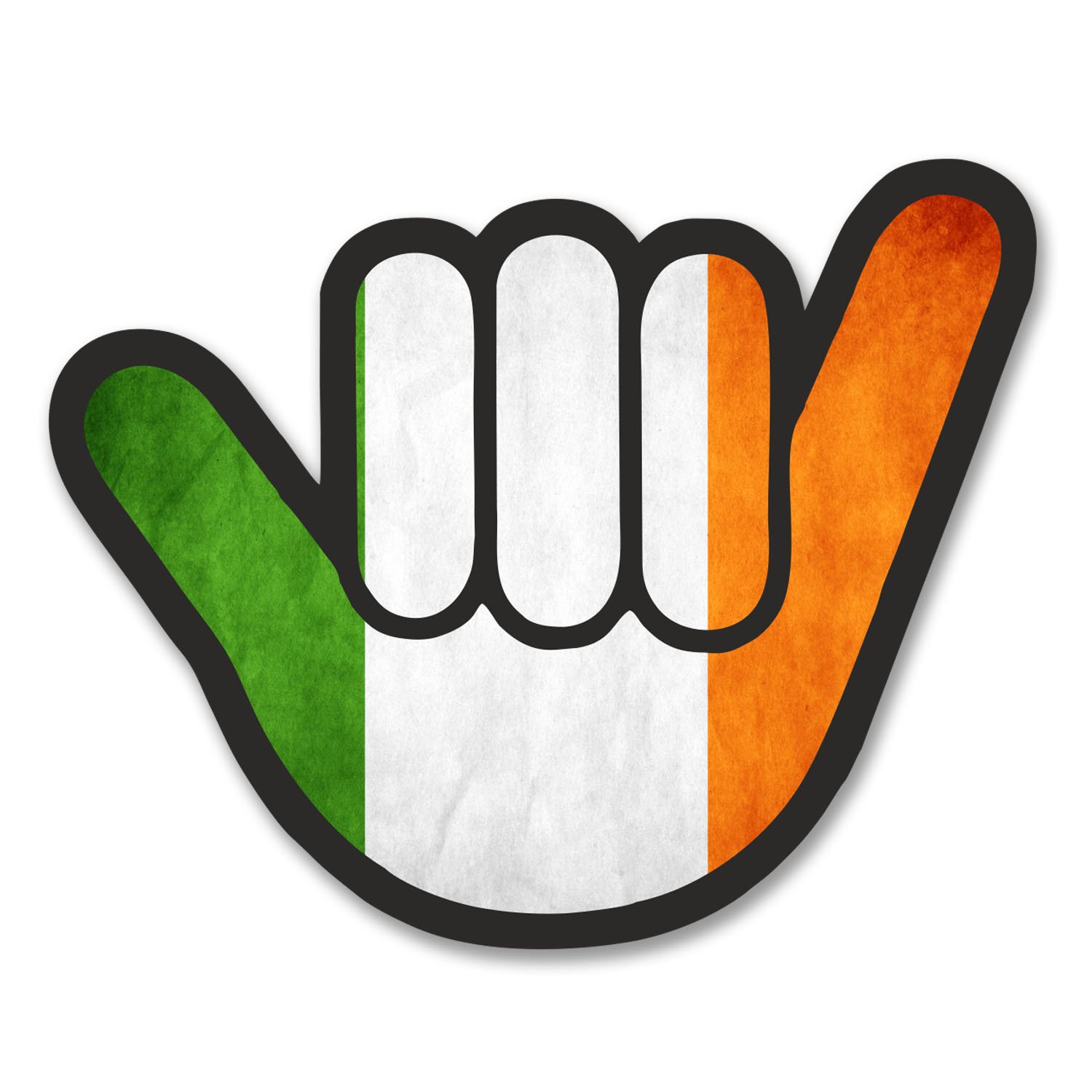2 x 10cm Irish Flag Shocker Hand Vinyl Sticker Decal Car Bike Ireland Fun #6179 (10cm Wide x 8cm Tall)